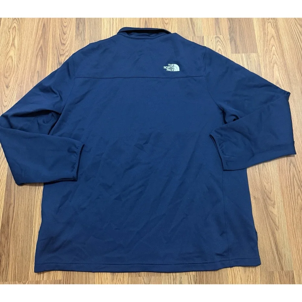The North Face Soft Shell Jacket Mens XXL Blue 1/4 Zip Stretch Pullover